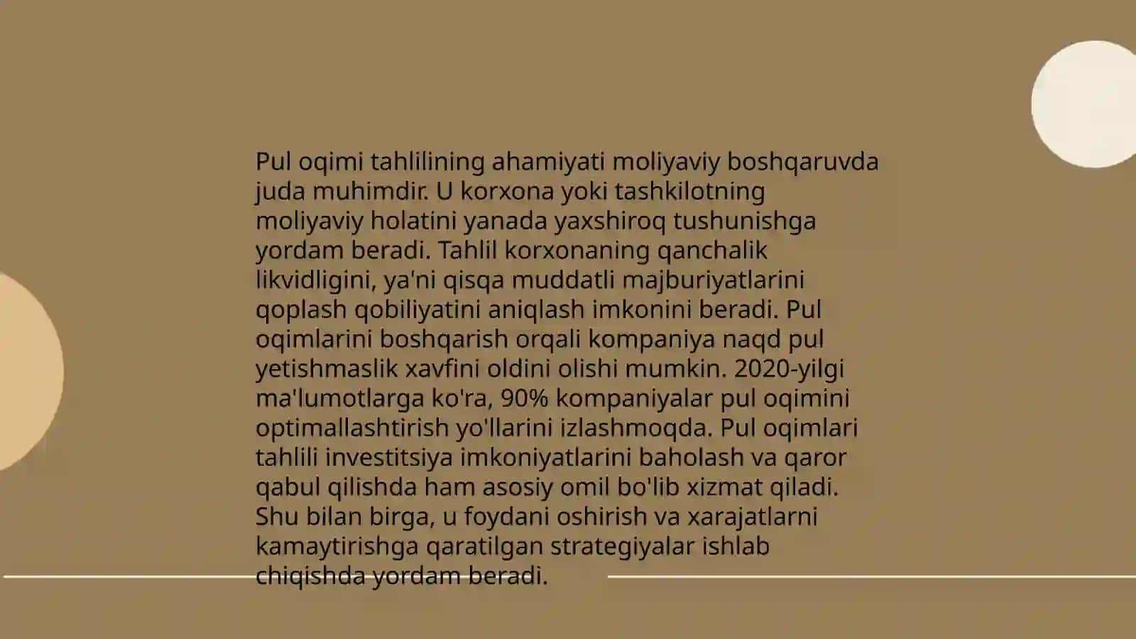 PUL OQIMI TAHLILINI TASHKIL ETISH BOSQICHLARI 3