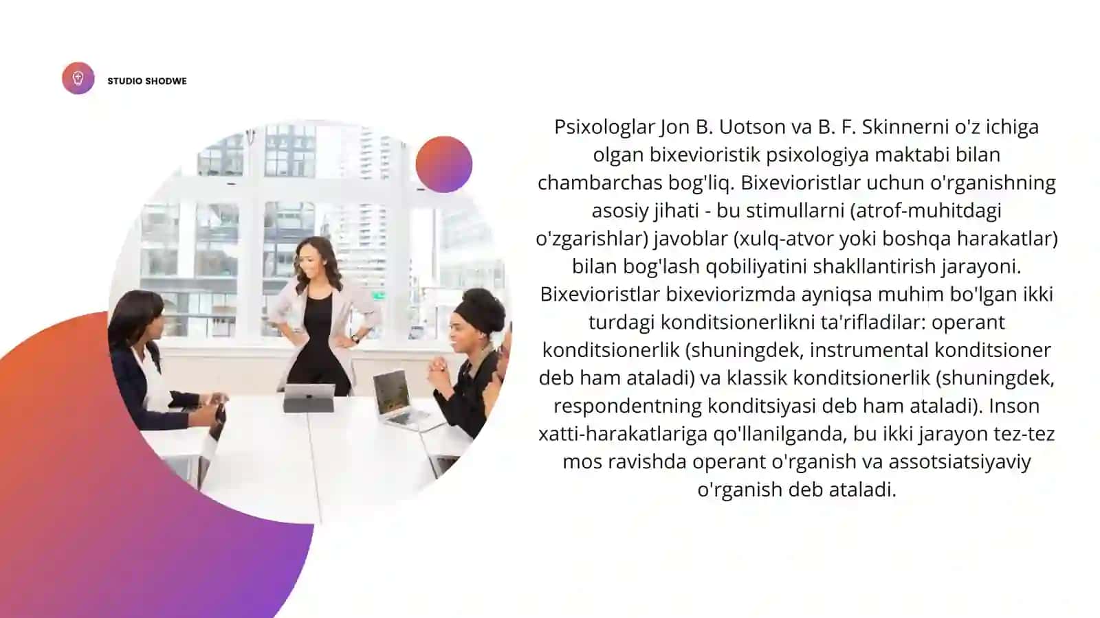 Operant, assotsatsiya va kuzatuv ta‘lim tamoyillari. Ular orasidagi o‘xshashlik va farqlar 3