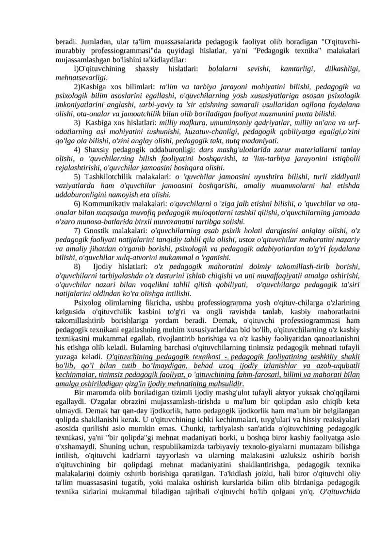 Pedagogik texnika va o‘qituvchi mahoratini takomillashtirish 3