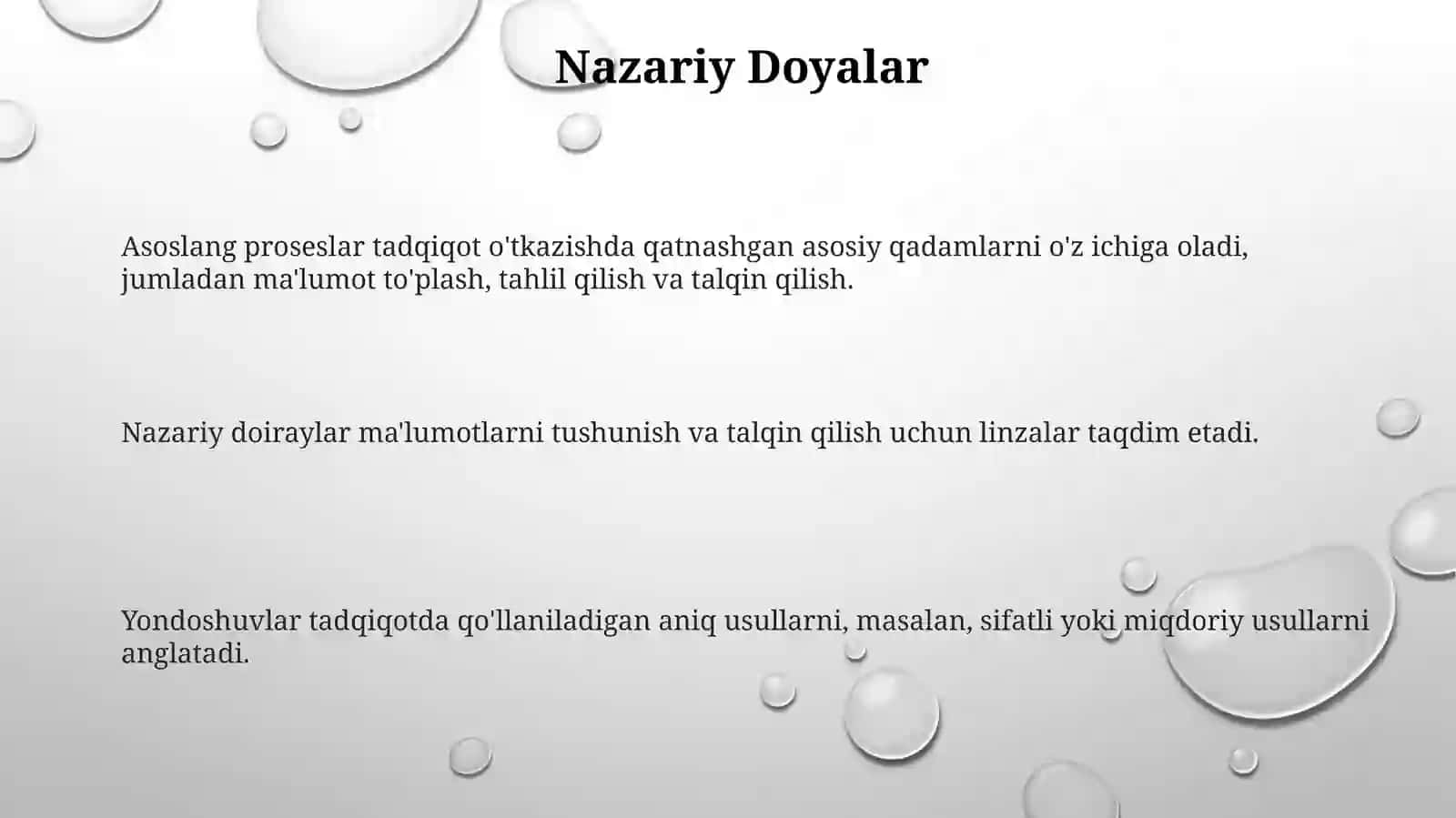 Asosiy Yondashuvlar 3