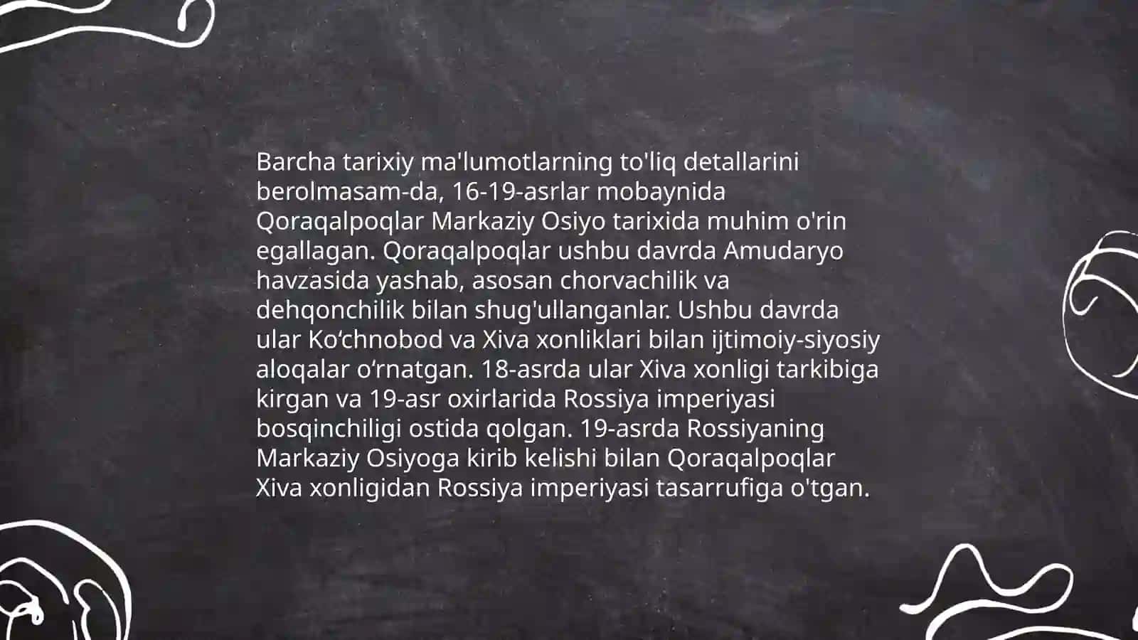 16-19 asrning ikkinchi yarmida Qoraqalpoqlar 3