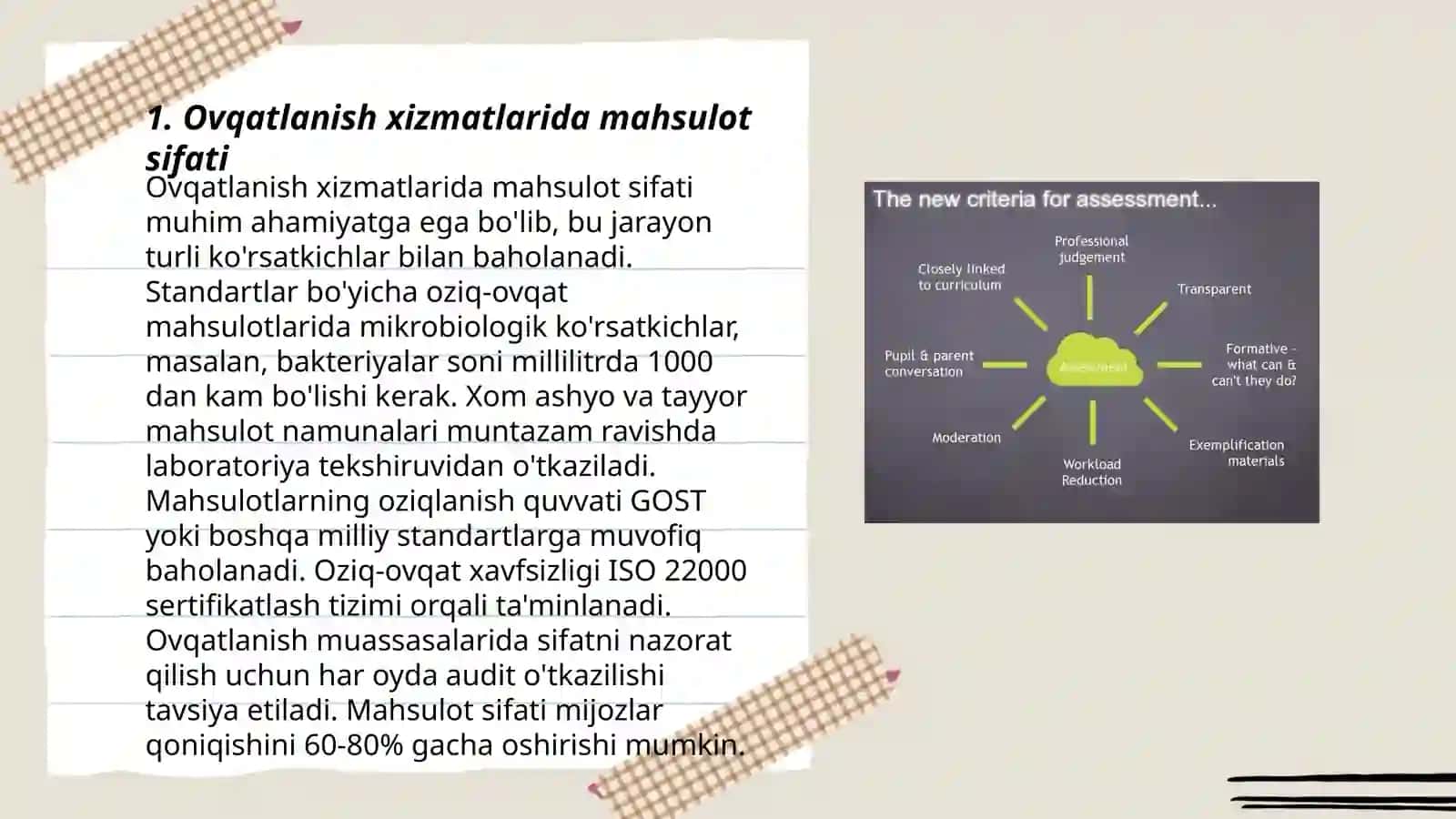 Ovqatlanish xizmatlari sifatini ifodalovchi koʻrsatkichlar va sifatni baholash usullari 3