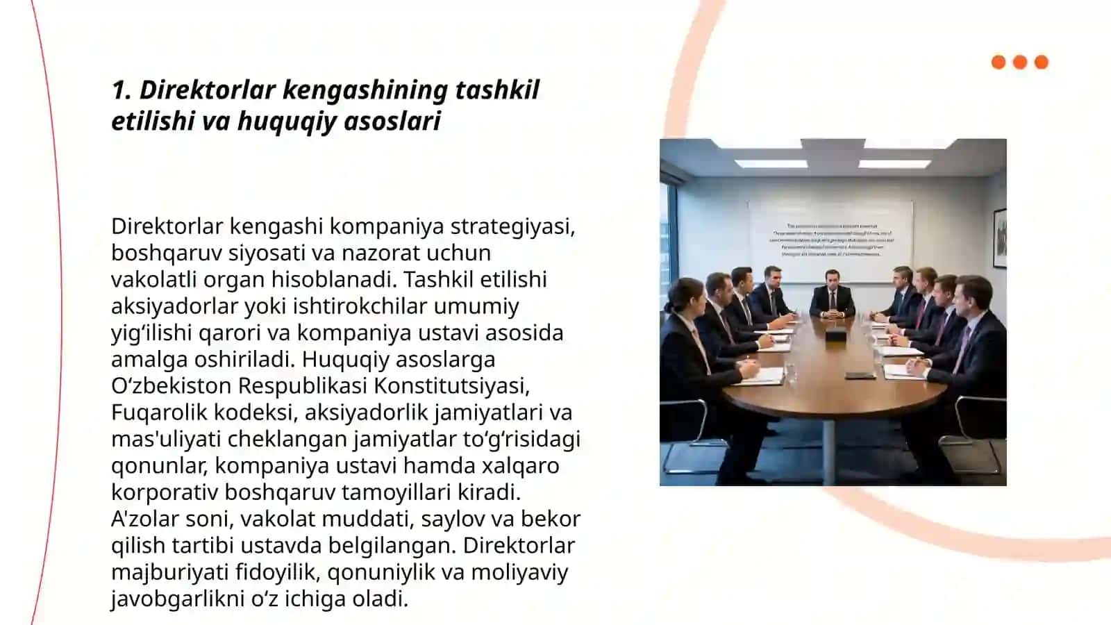 Direktorlar Kengashlarining tashkil etilishi va xulq-atvori 3