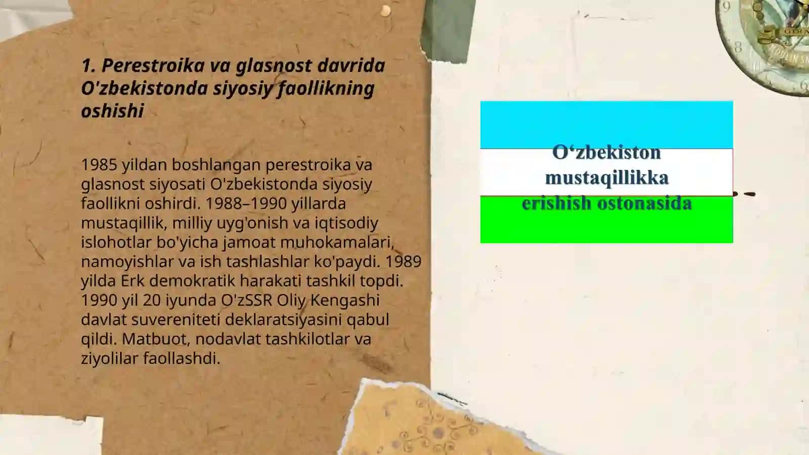 Perestroika va glasnost davrida O'zbekistonda siyosiy faollikning oshishi 3