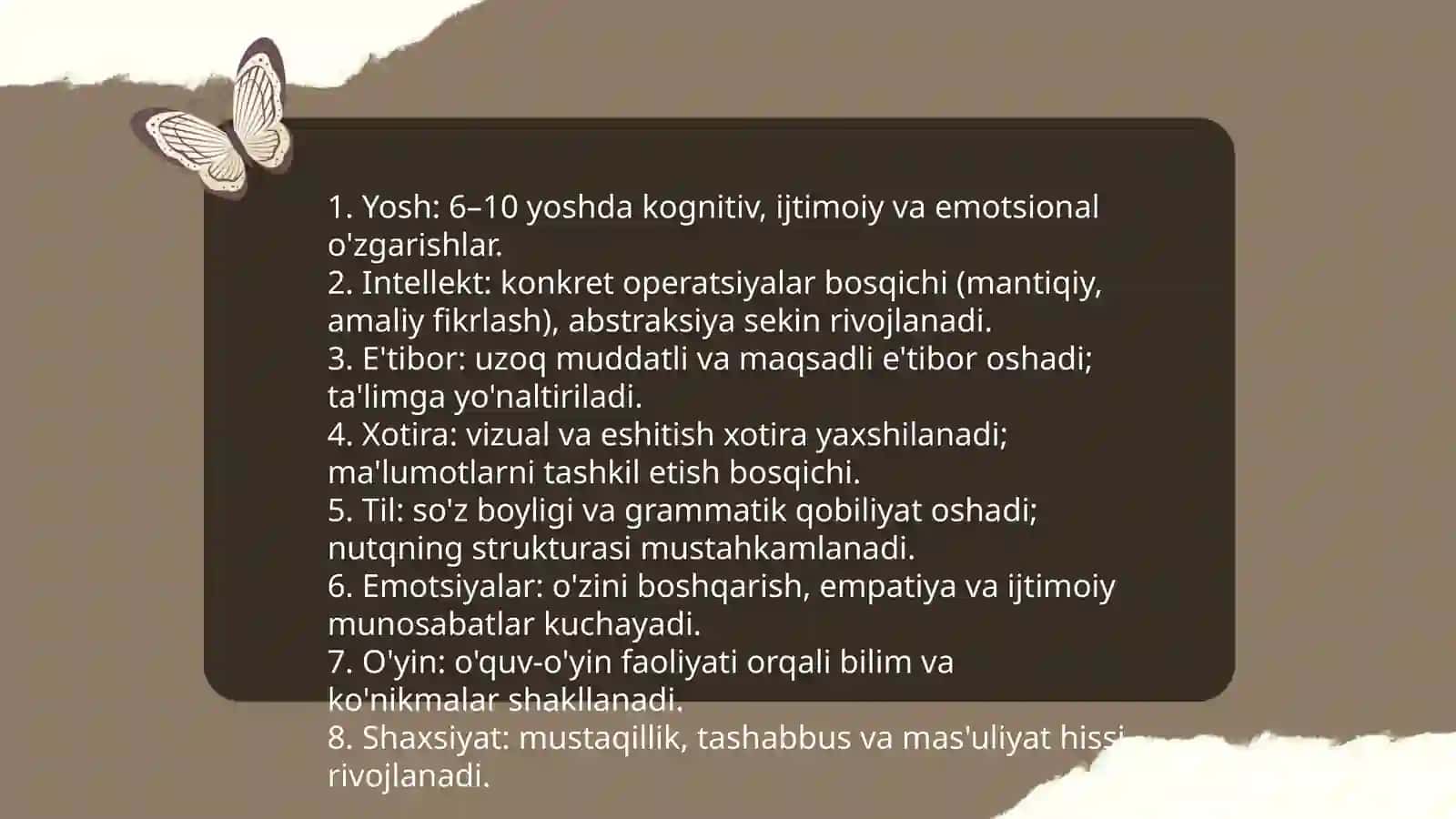 Kichik makatab yosh davrida psixik rivojlanishi xususiyatlari 3