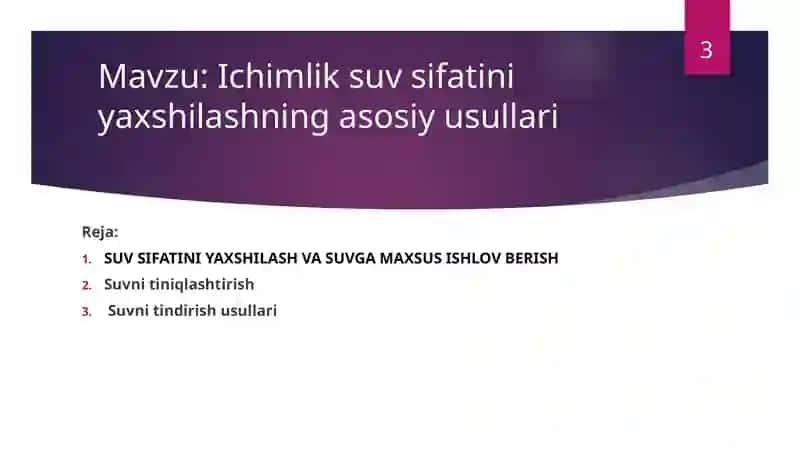 OQQ QO’LANILGAN SHAROITDA SUV TAMINOTINI SANITAR NAZORATIDAN O’TKAZISH 3