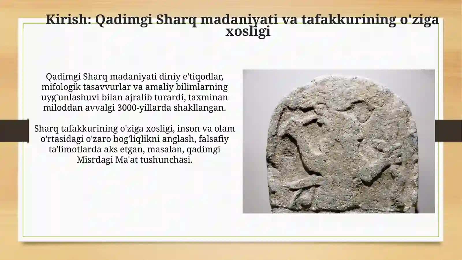 Qadimgi Sharqda asotiriy tasavvurlar va falsafiy bilimlarning paydo bo‘lishi 3