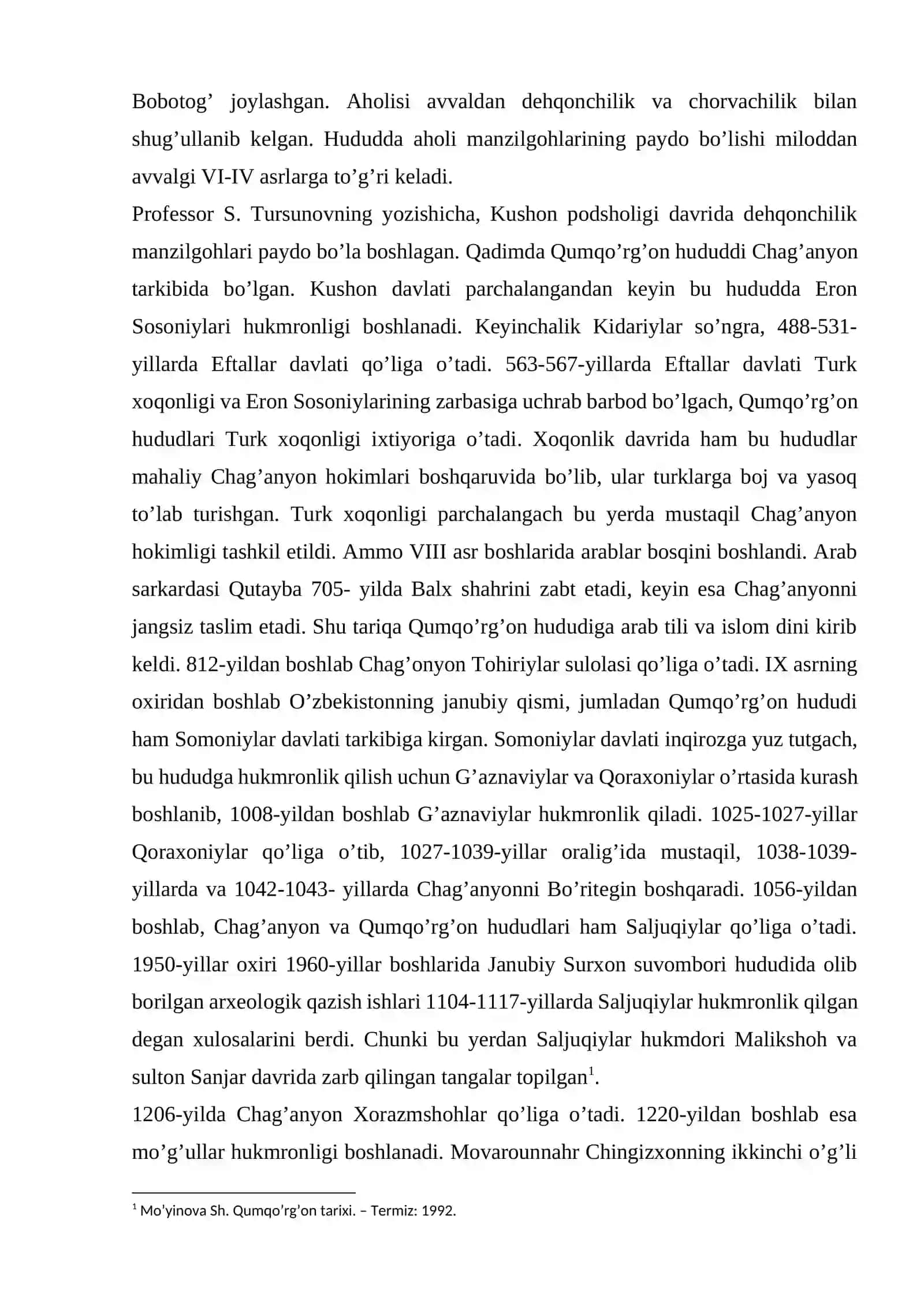 Qumqo’rg’on tumani tarixi va toponomikasi 3