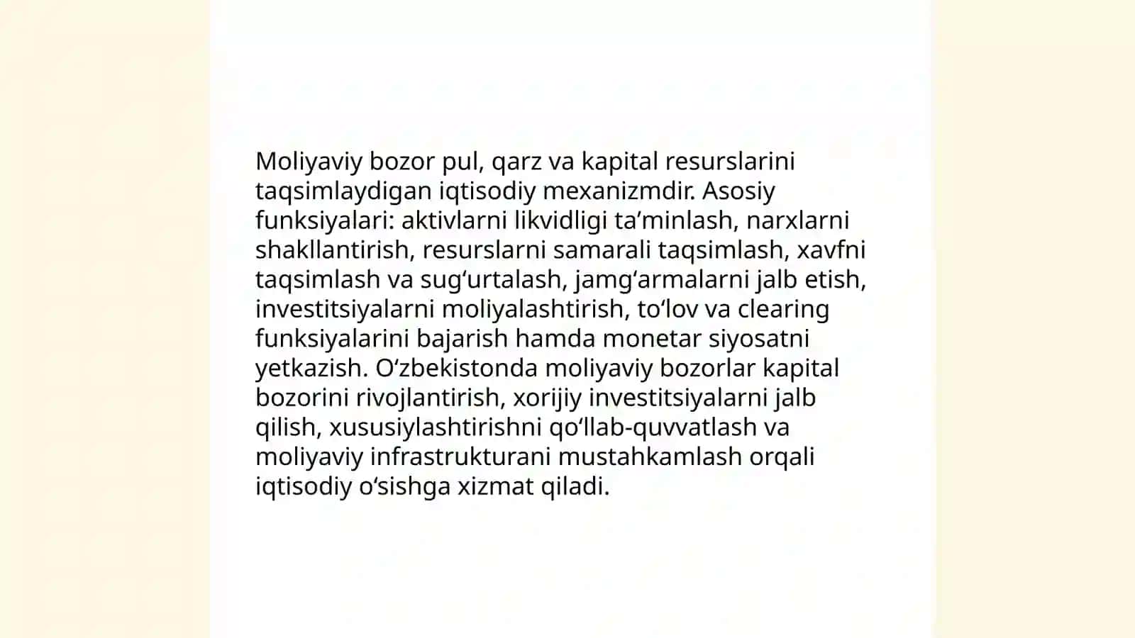 Moliyaviy bozorlar va ularning turlari 3