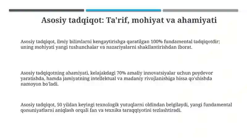 Fundamental tadqiqotlar va ularning jamiyat taraqqiyotidagi o‘rni 3