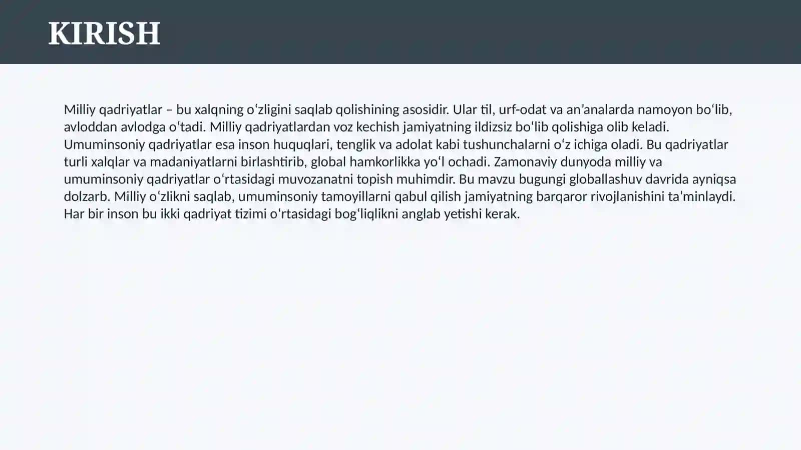 MILLIY VA UMUMINSONIY QADRIYATLAR 3