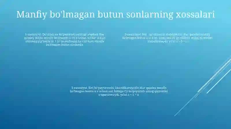 Nomanfiy Butun Sonlar Yig'Indisi Va Ko'Paytmasining Bo'Linishi 3