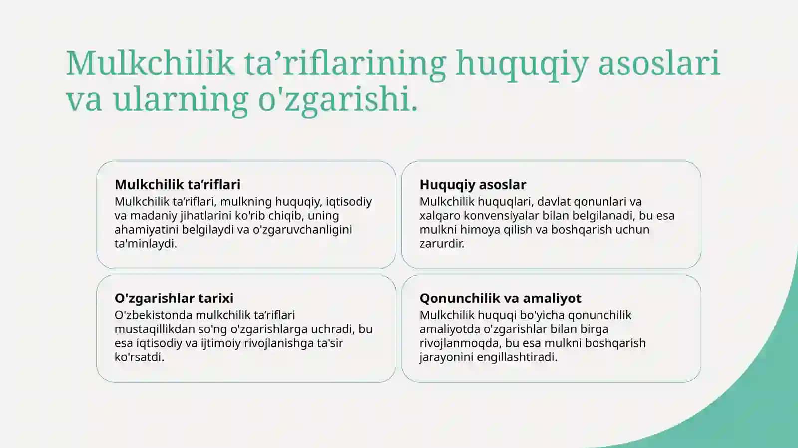 Mulkchilik ta’riflarining tahlili 3