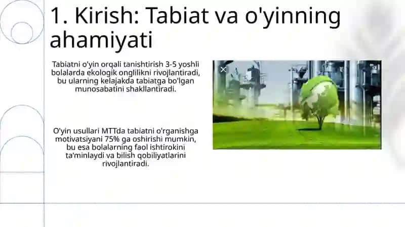 MTTda oʻyinli usullarni qoʻllash orqali tabiat bilan tanishtirish ahamiyati 3