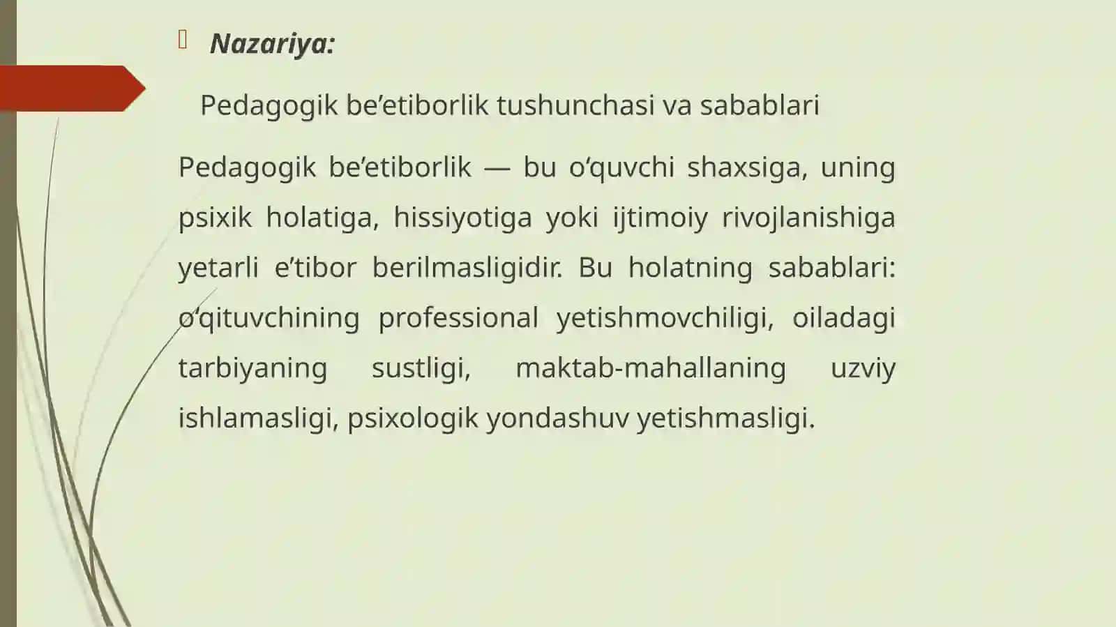 Pedagogik bee’tiborlik va uning oqibatidagi hulq og’ishish oqibatlari 3