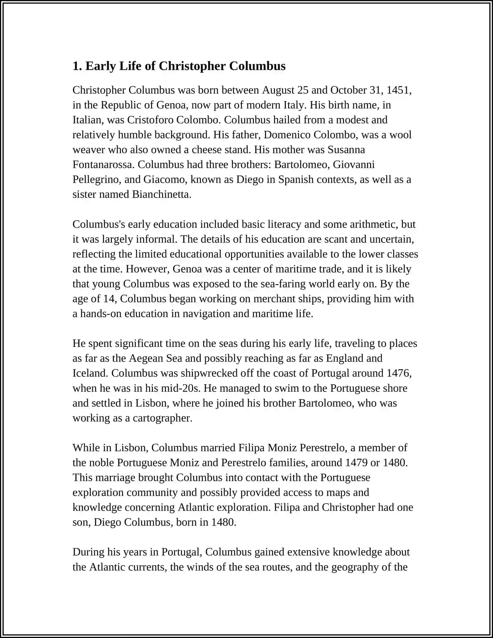 FAMOUS TRAVELLERS: CHRISTOPHORUS COLOMBUS 3