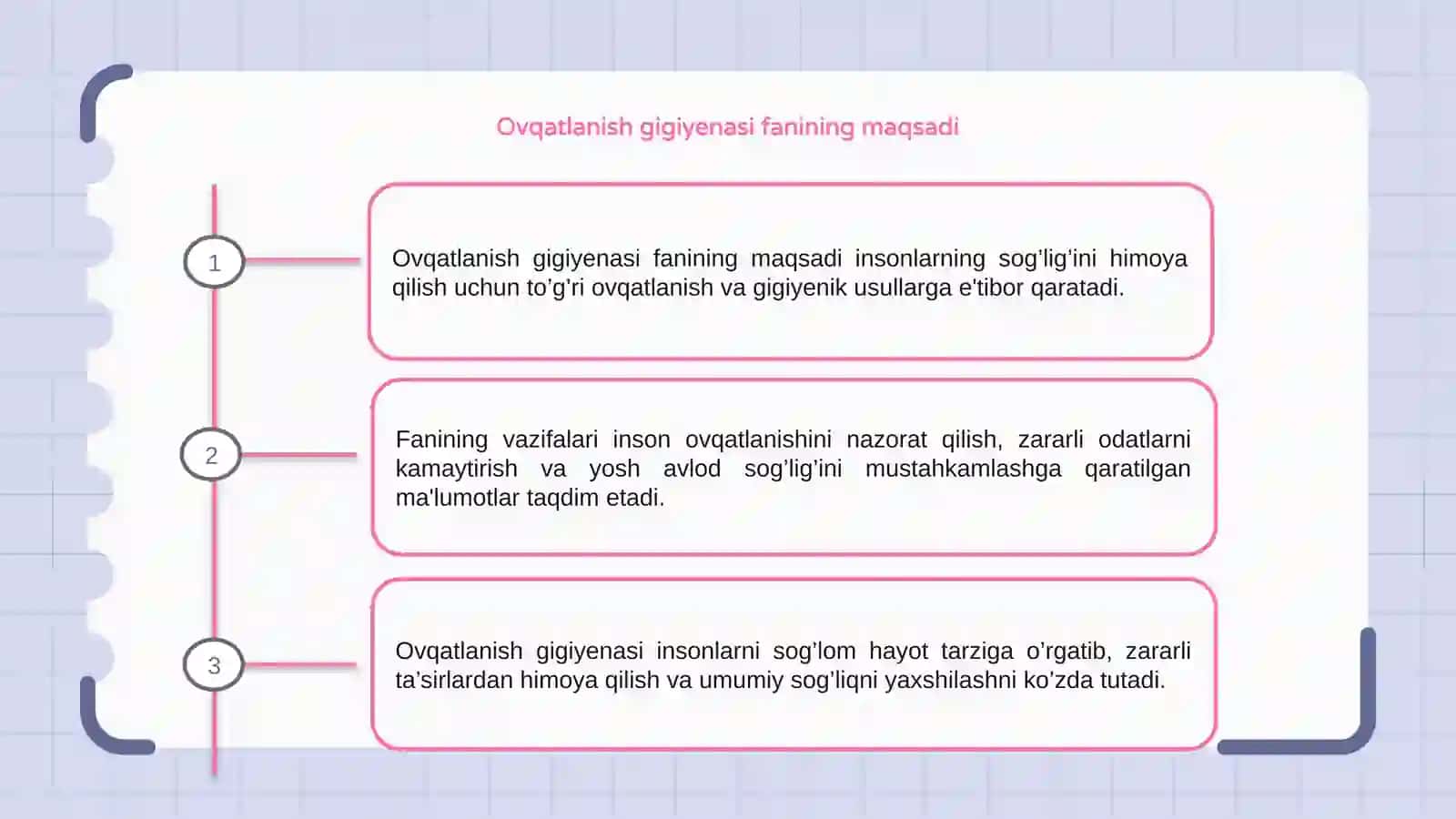 Ovqatlanish gigiyenasi fanining maqsad va vazifalari 3