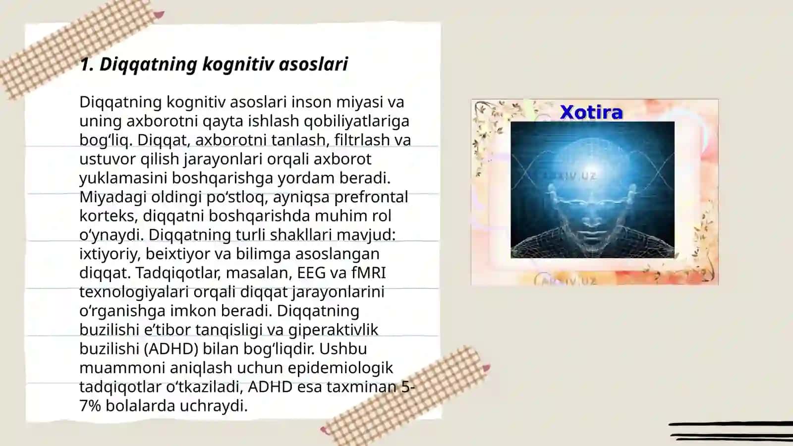 Diqqatni rivojlanishi va buzilishi 3