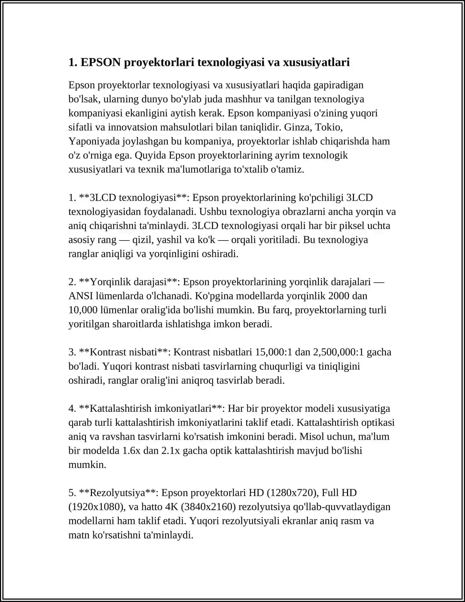 EPSON proyektorlar 3