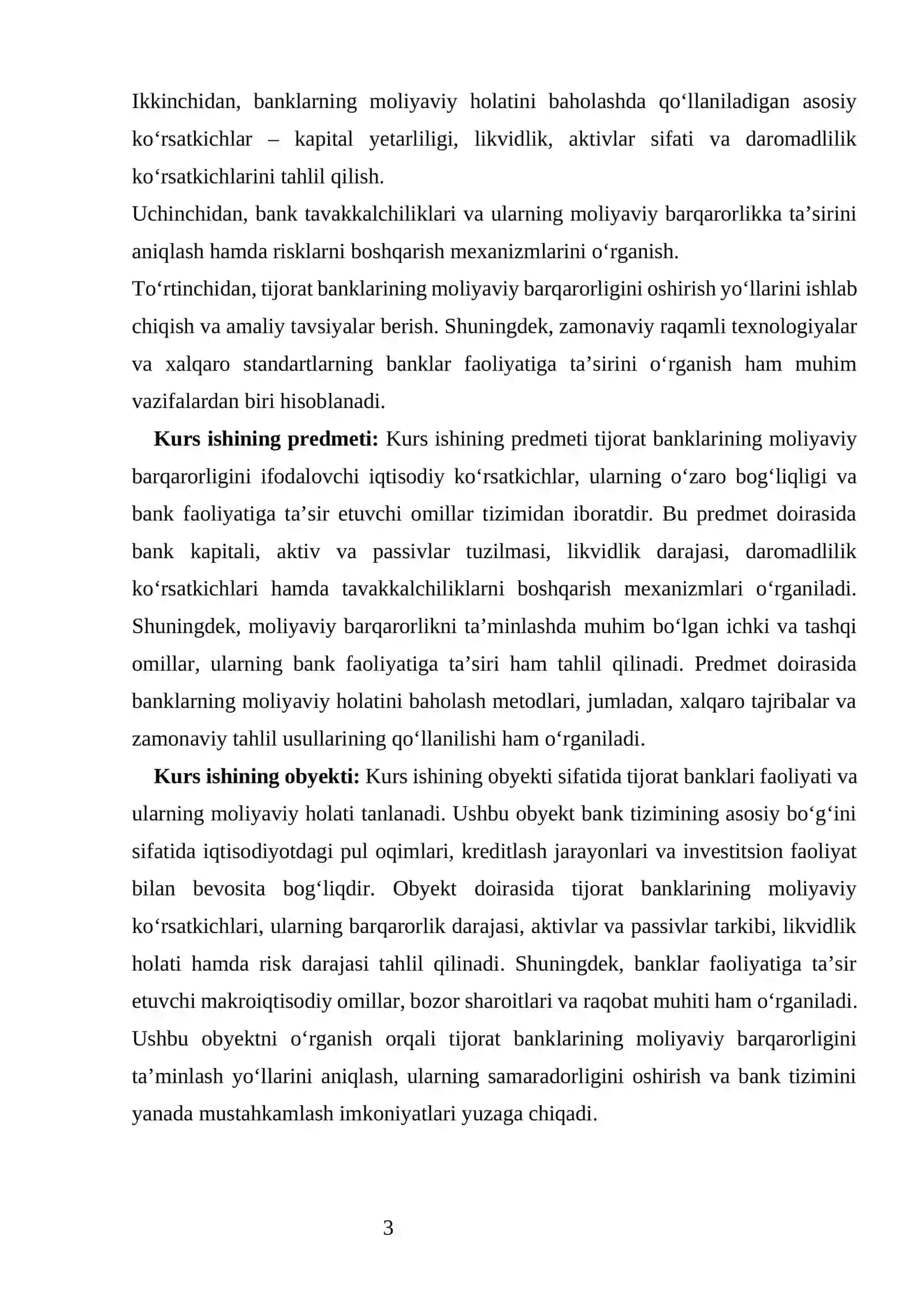 TIJORAT BANKLARINING MOLIYAVIY BARQARORLIGINI TAHLIL QILISH 3