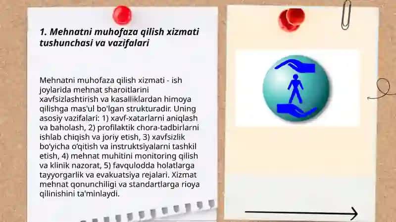 Mehnatni muhofaza qilish xizmatini tashkil etish 3