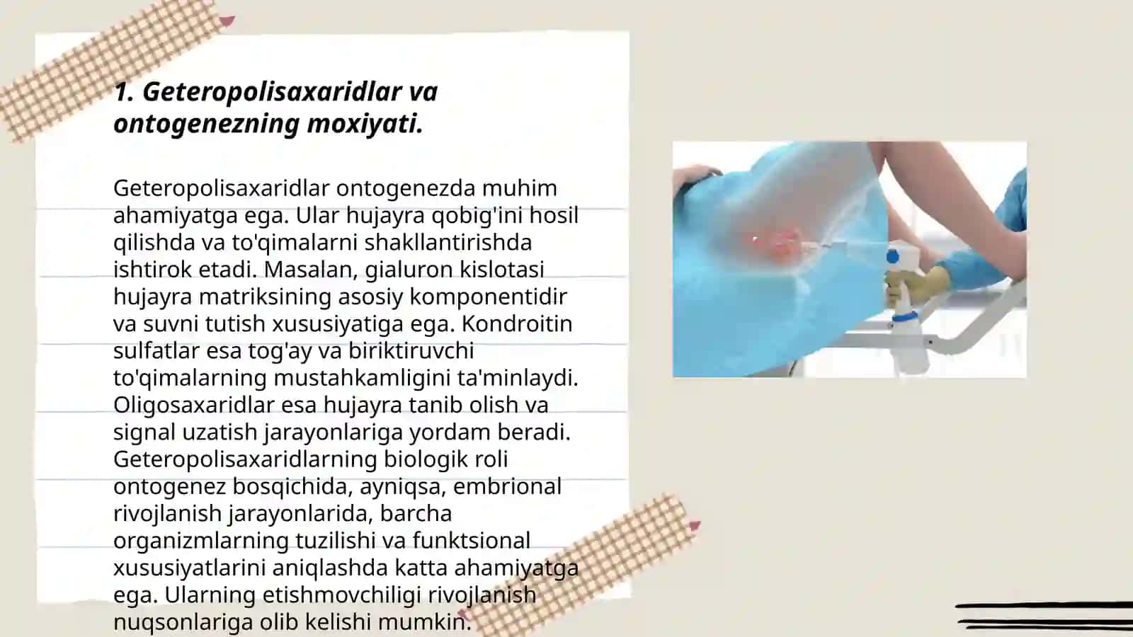 Geteropolisaxaridlarni ontogenez va kasalliklarda ózgarishi 3