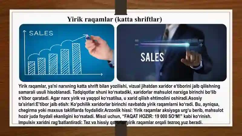 Mahsulot narxi koʻrsatkichlari dizaynining ta'siri ( yirik raqam rangli fon) 3