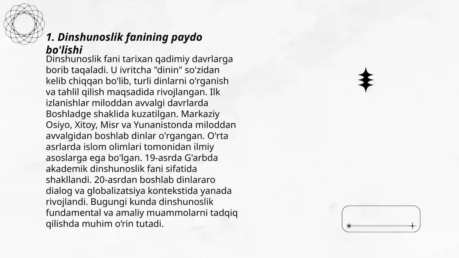 Dinshunoslikning fan sifatida shakllanishi 3