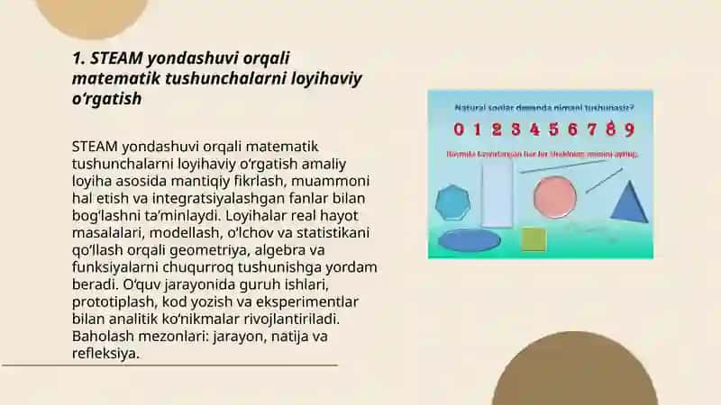 Steam yondashuvi asosida matematik bilimlarni rivojlantirish 3