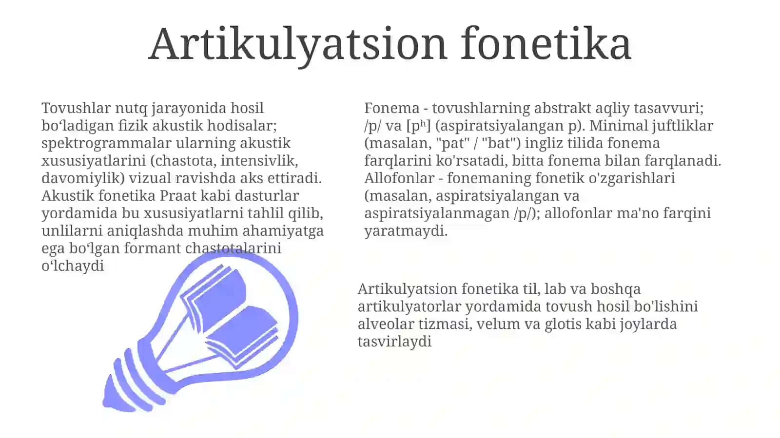 Tilning qurilish bloklari: Fonemalar 3