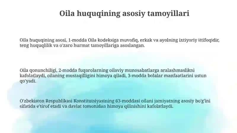 Oila huquqining asosiy tamoyillari 3