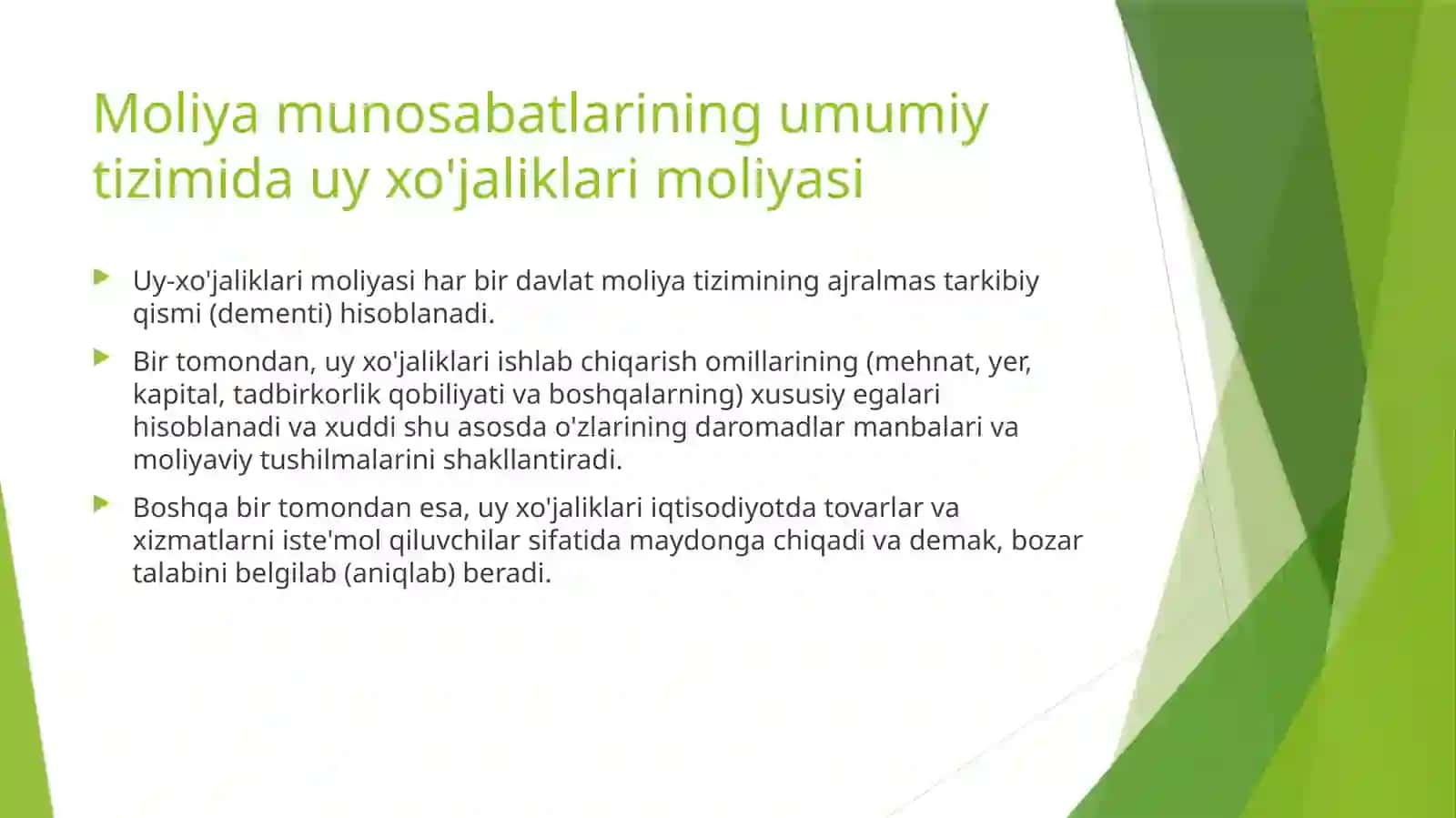 Uy xo’jaliklar moliyasi 3