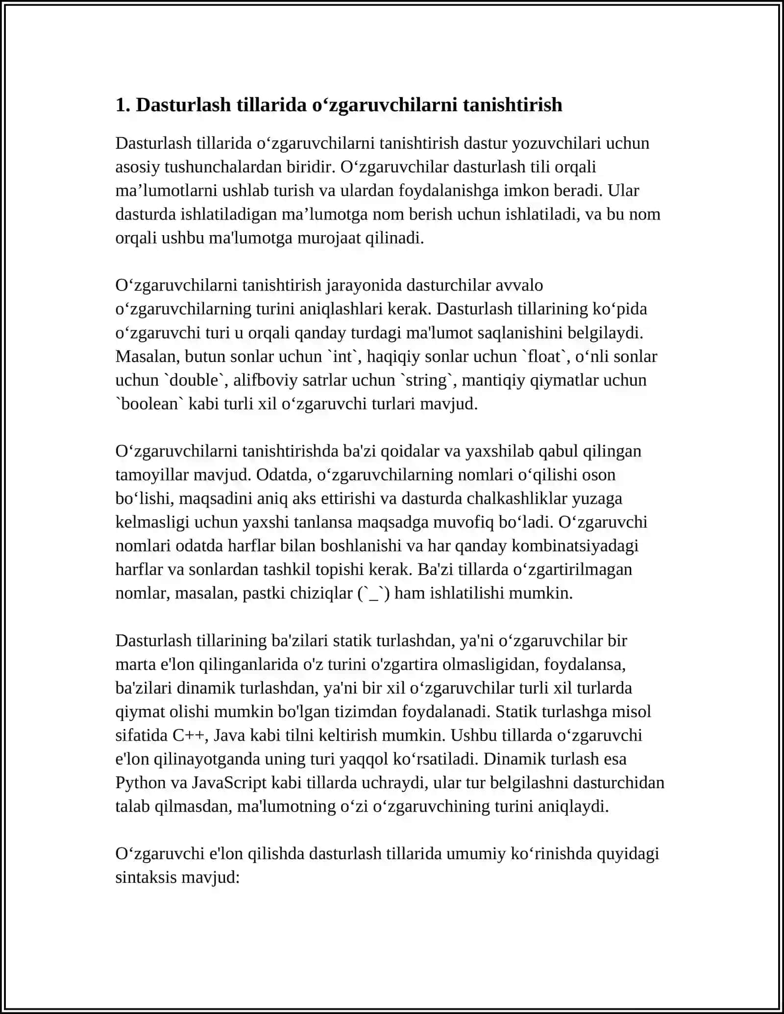 METOD VA O‘ZGARUVCHILARGA BERILGAN RUHSATLAR 3