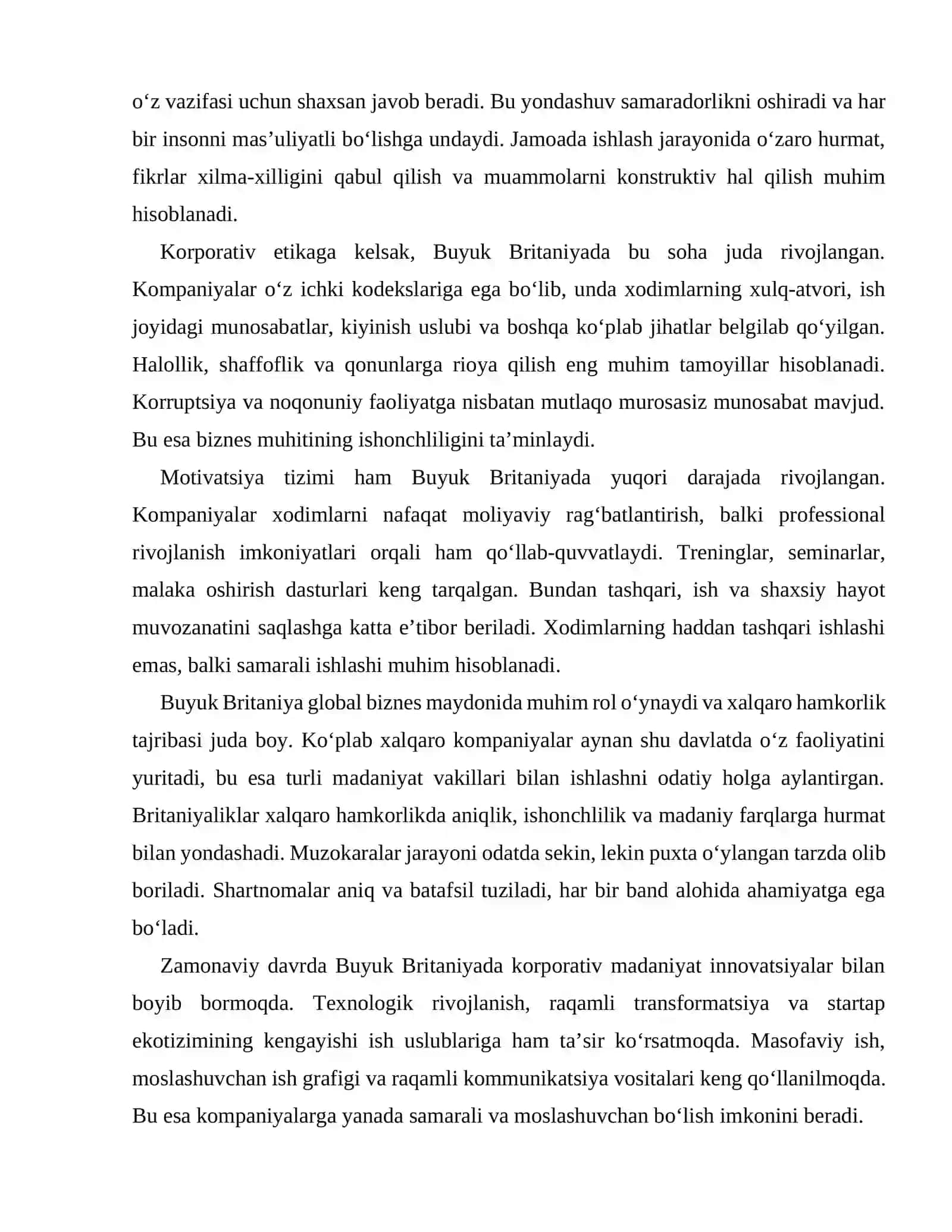 Buyuk Britaniya (United Kingdom) korporativ madaniyati 3