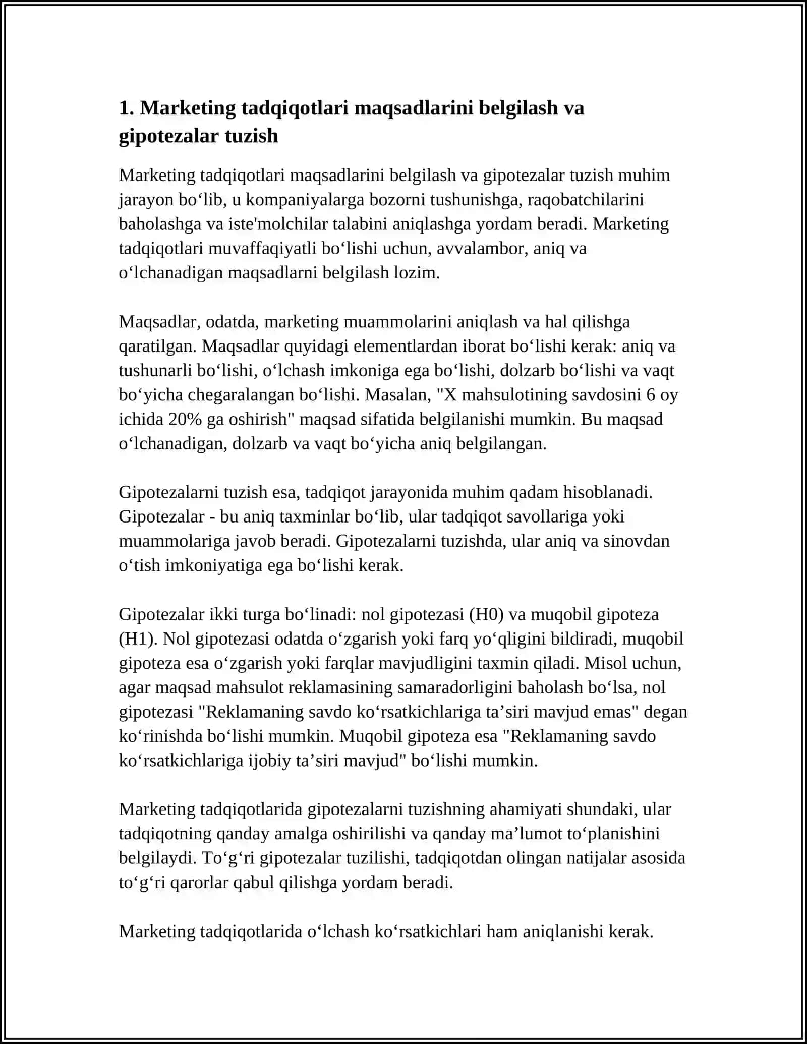 MARKETING TADQIQOTLARINI TASHKIL ETISH 3