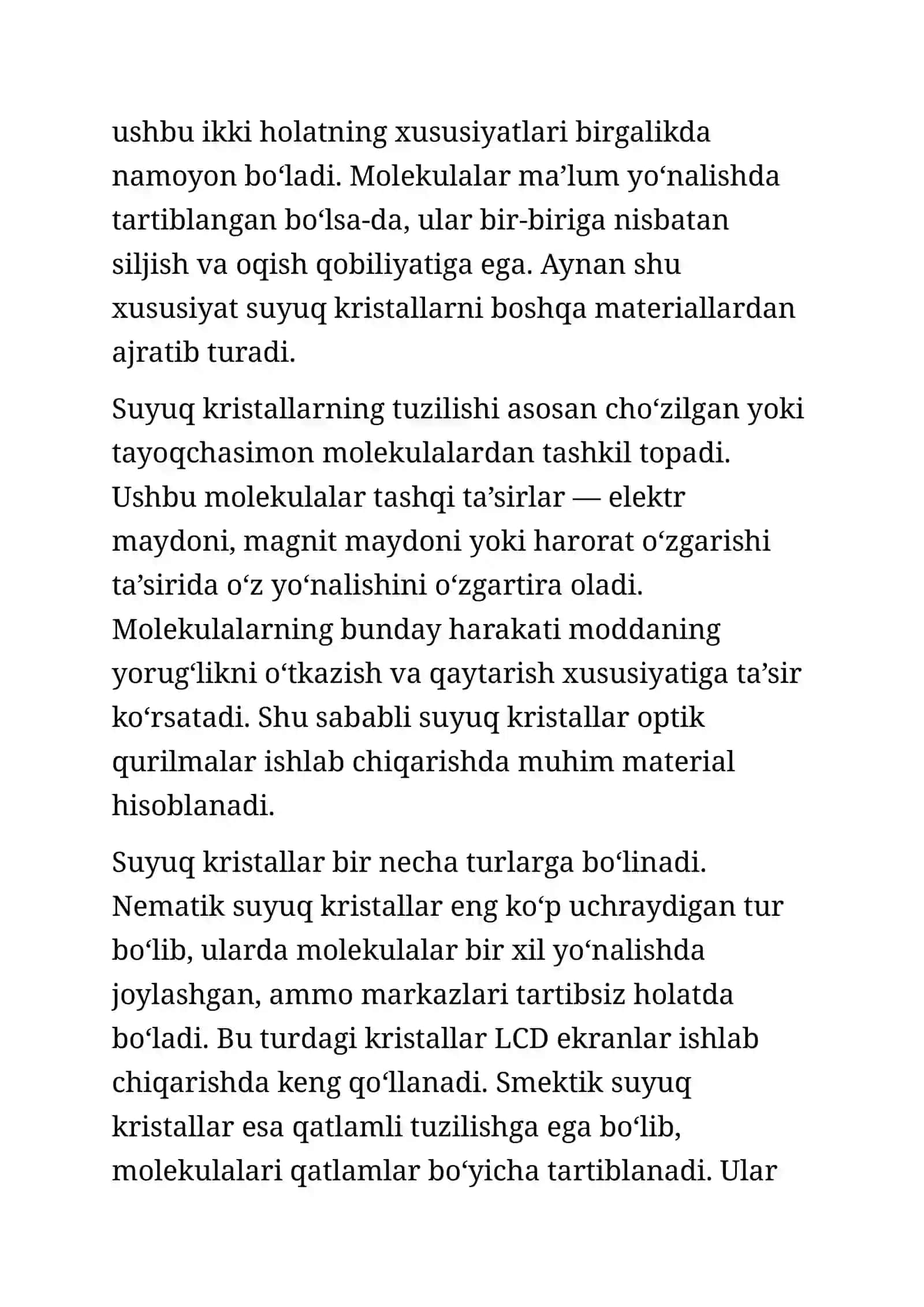 Suyuq kristallar va ularning xususiyatlari 3