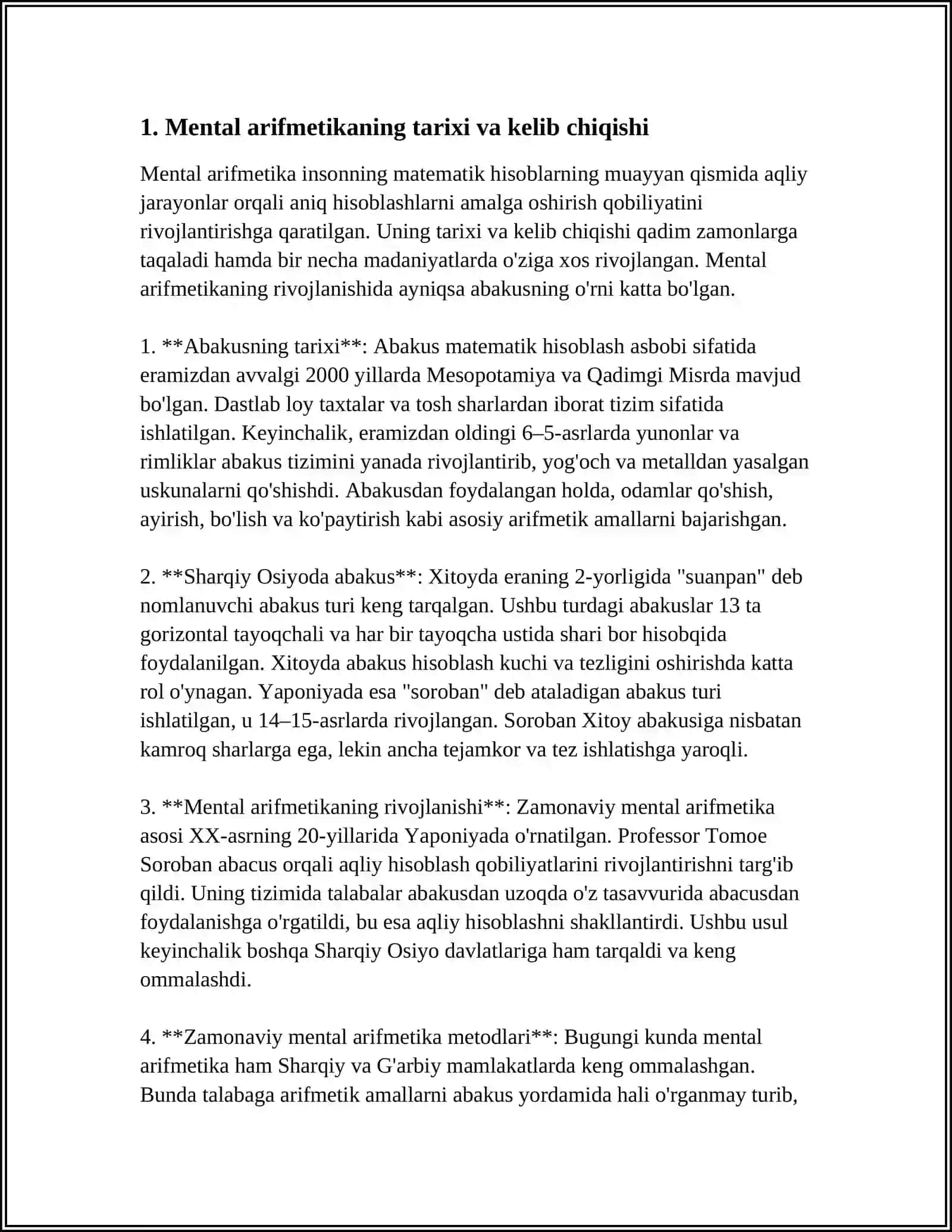 MENTAL ARIFMETIKANING BOLA FIKIRLASHINI RIVOJLANTIRISHDAGI O'RNI 3