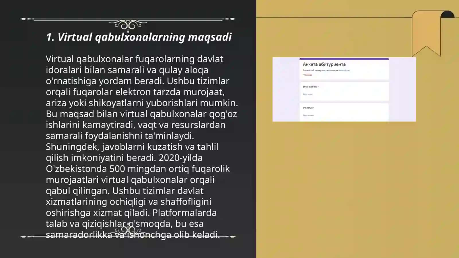 Virtual qabulxonalarning ochilishi 3