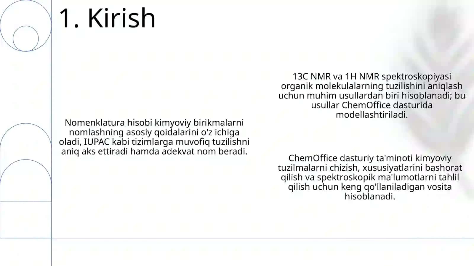 ChemOffice dasturidagi birikmalar nomlanishi va spektrlarini hisoblash 3