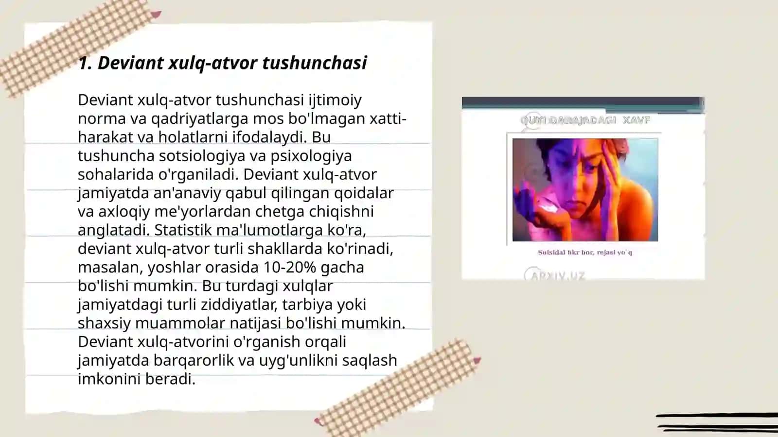 Yoshlar oʻrtasidagi deviant xulq - atvor profilaktikasi 3