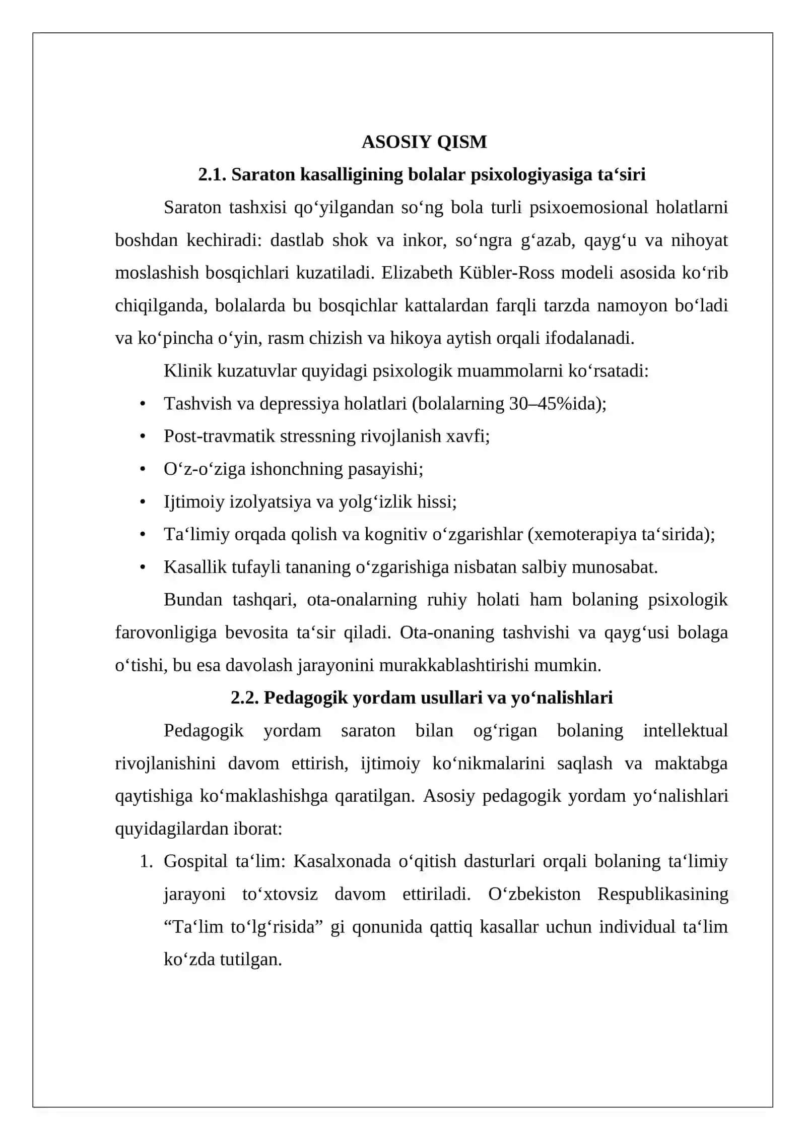 BOLALARDA SARATON KASALLIKLARINI KECHISHIDA PEDAGOGIK-PSIXOLOGIK YORDAM KOʻRSATISH 3