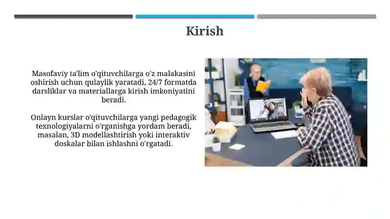 Oʻqtuvchilar malakasini oshirishda masofaviy taʼlimning afzalligi 3