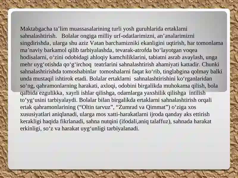MAKTABGACHA TA’LIM MUASSASASIDA SAXNALASHTIRISH FAOLIYATININGAHAMIYATI 3