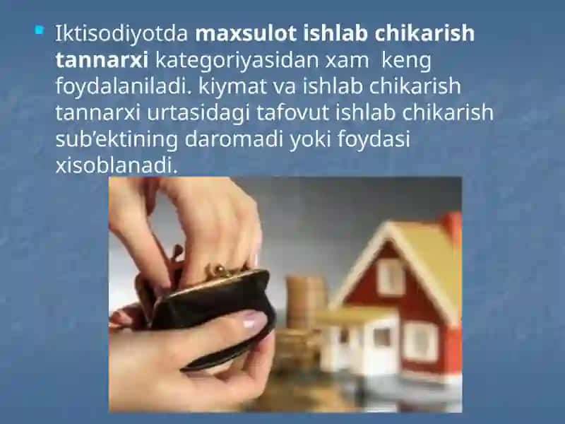Sanoatda tannarx foyda va ishlab chiqarish rentabelligi 3
