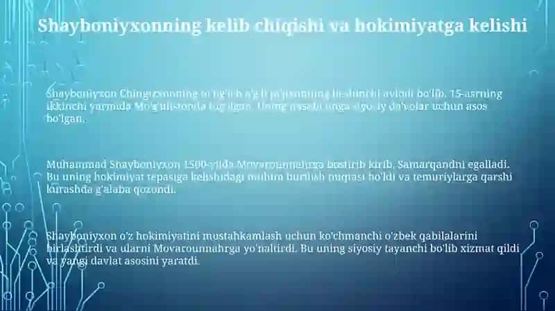 Shayboniyxonning hayoti va ijodi 3