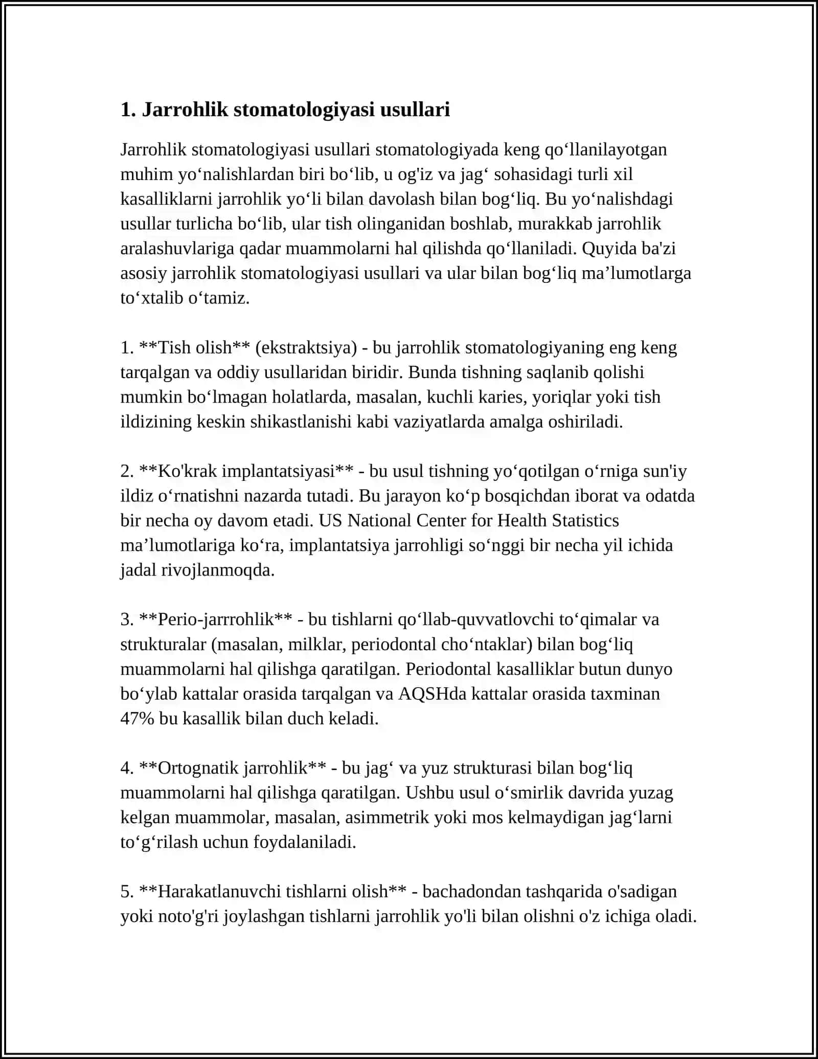 XIRURGIK STOMANI PARVARISH QILISH 3