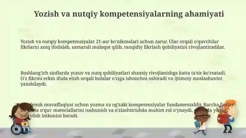 Yozish va nutqiy kompetensiyalarni rivojlantirish 3