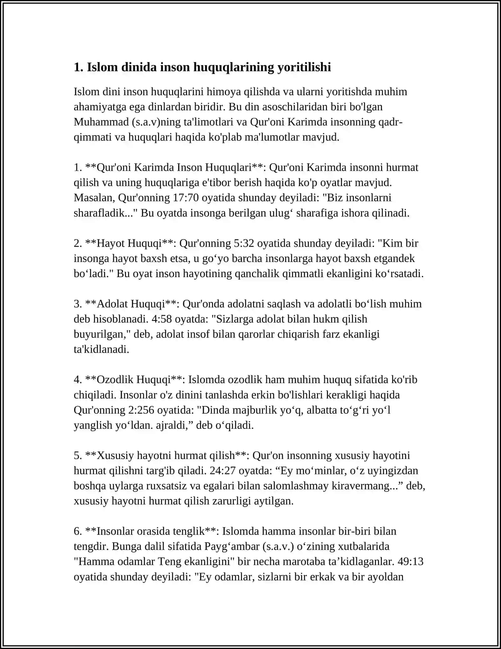 ISLOMDA INSON HUQUQLARI HIMOYASI IJTIMOIY TENGLIK ADOLAT VA TOLERANTLIKNING AHAMIYATI 3