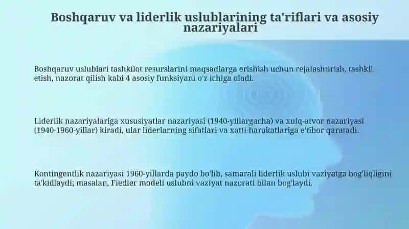Boshqaruv va liderlik uslublari 3