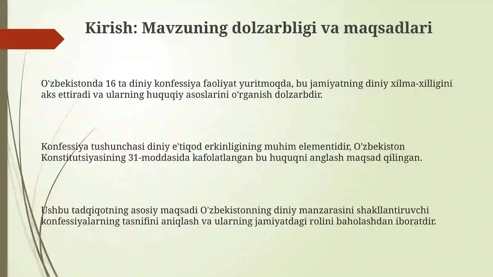 Diniy konfessiyalar tasnifi va faoliyati 3